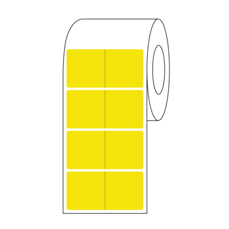 NEVS Thermal Jacket Labels w/Horizontal Perf Cut 2" x 4" Yellow XTJK-24Y